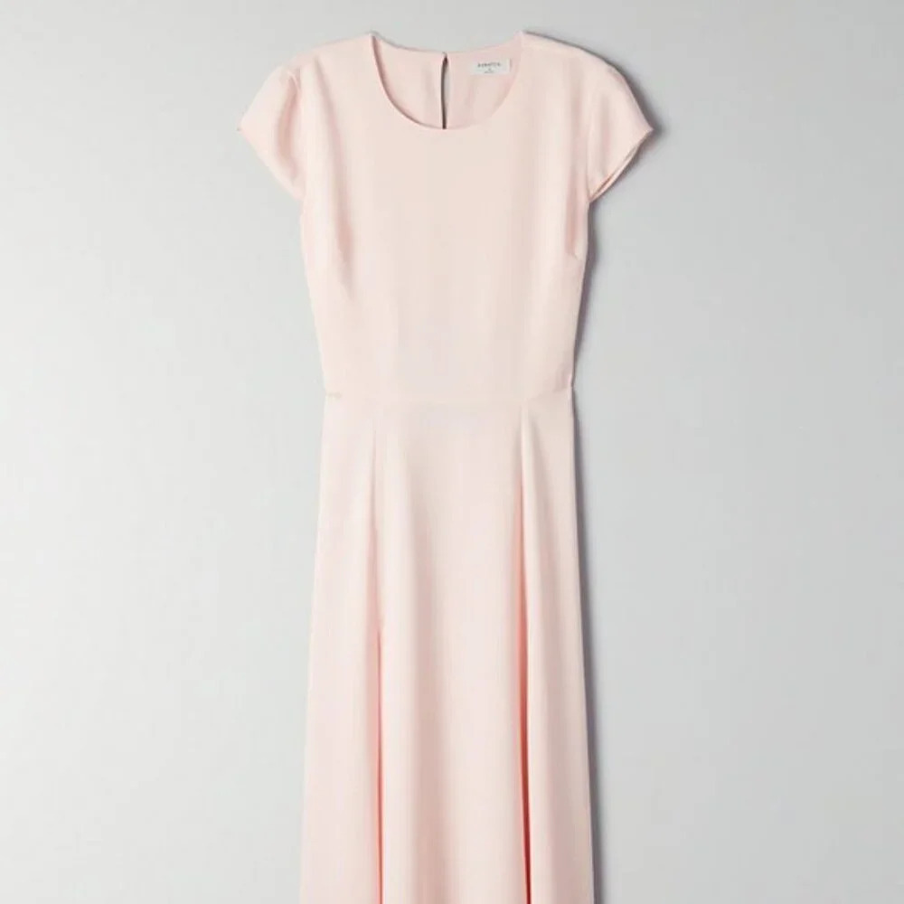 Aritzia Babaton Hamptons  Midi Dress Soft Blush Pink Size 12 - Picture 2 of 11